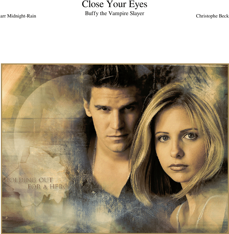 Close Your Eyes - Buffy And Angel (850x1100), Png Download