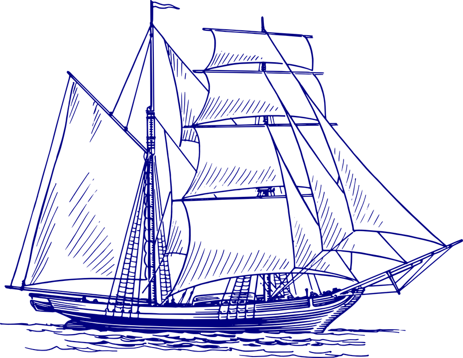 Thumb Image - Sail Ship Black And White (930x720), Png Download
