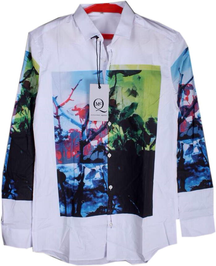 Picture Of Qmc Tropical Print Button-down Shirt - Sweater (900x1080), Png Download