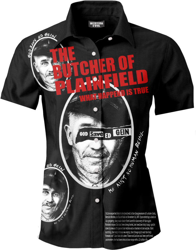 "god Save Ed Gein" Limited Edition Button Down Shirt - Dress Shirt (1024x1024), Png Download