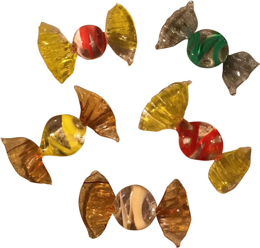 Vintage Murano Style Glass Candy Pieces Set Of - Glass (1000x952), Png Download