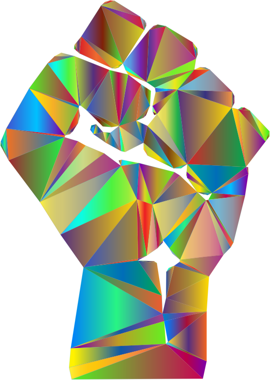 Fist Low Poly - Low Poly (555x782), Png Download