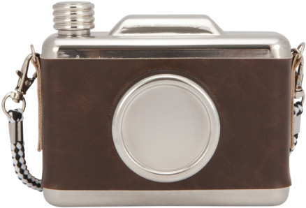 Cult Living Petaca Retro Vintage Diseño Cámara De Fotos - Cool Retro Vintage Camera Design Hip Flask - Brown (600x600), Png Download