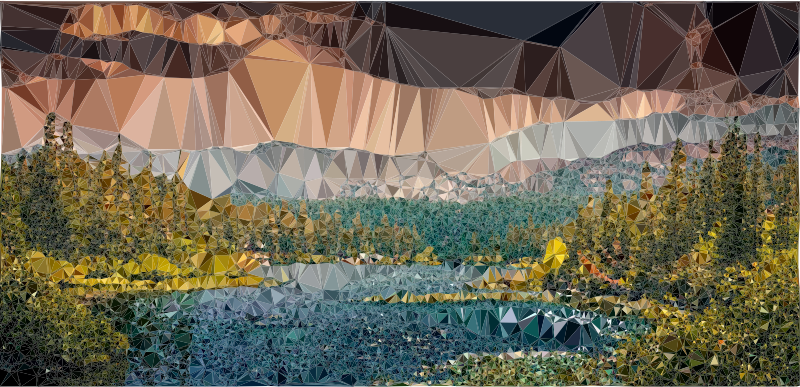Tranquil Canada Low Poly - Canada (800x387), Png Download