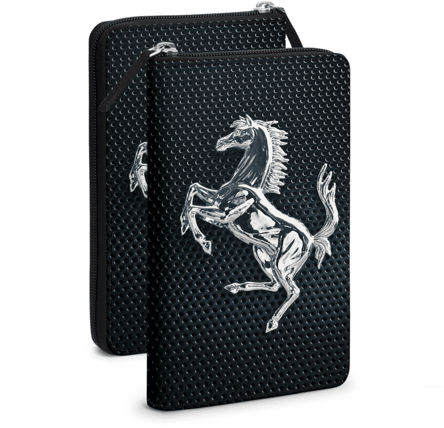Dailyobjects Ferrari Horse On Black Mesh Travel Organiser - Premium Fancy Back Cover For Lava Flair S1 - Horse (900x900), Png Download