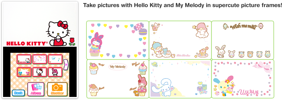 Take Pictures With Hello Kitty And My Melody In Supercute - Hello Kitty (1012x418), Png Download