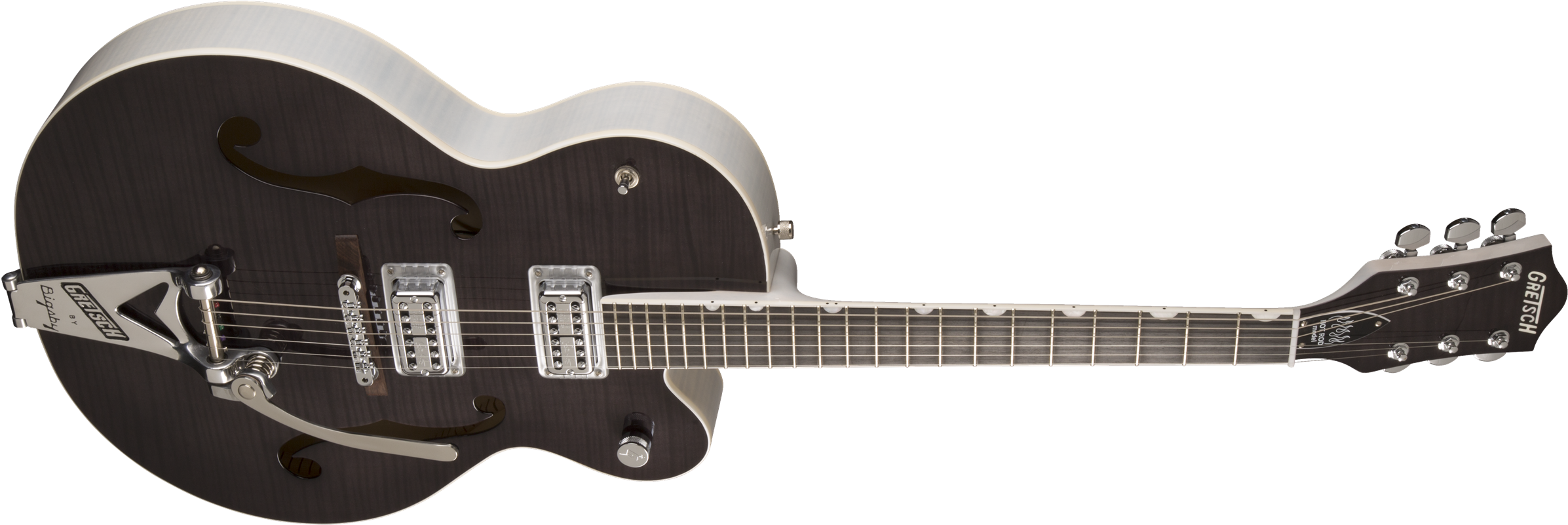 Local Dealers Online Dealers - Gretsch G6120sh Brian Setzer Hot Rod Tuxedo Black 2-tone (2400x809), Png Download