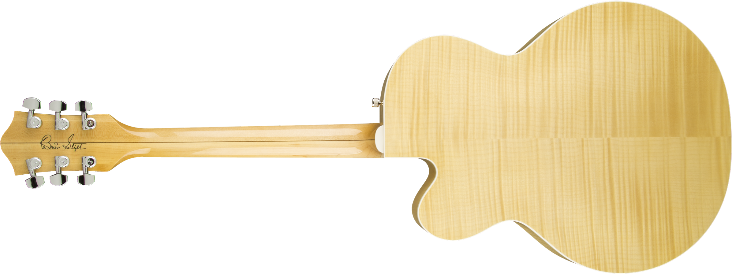 Hollow Body - Gretsch G6120sh Brian Setzer Hot Rod, Blonde/flame (2400x903), Png Download