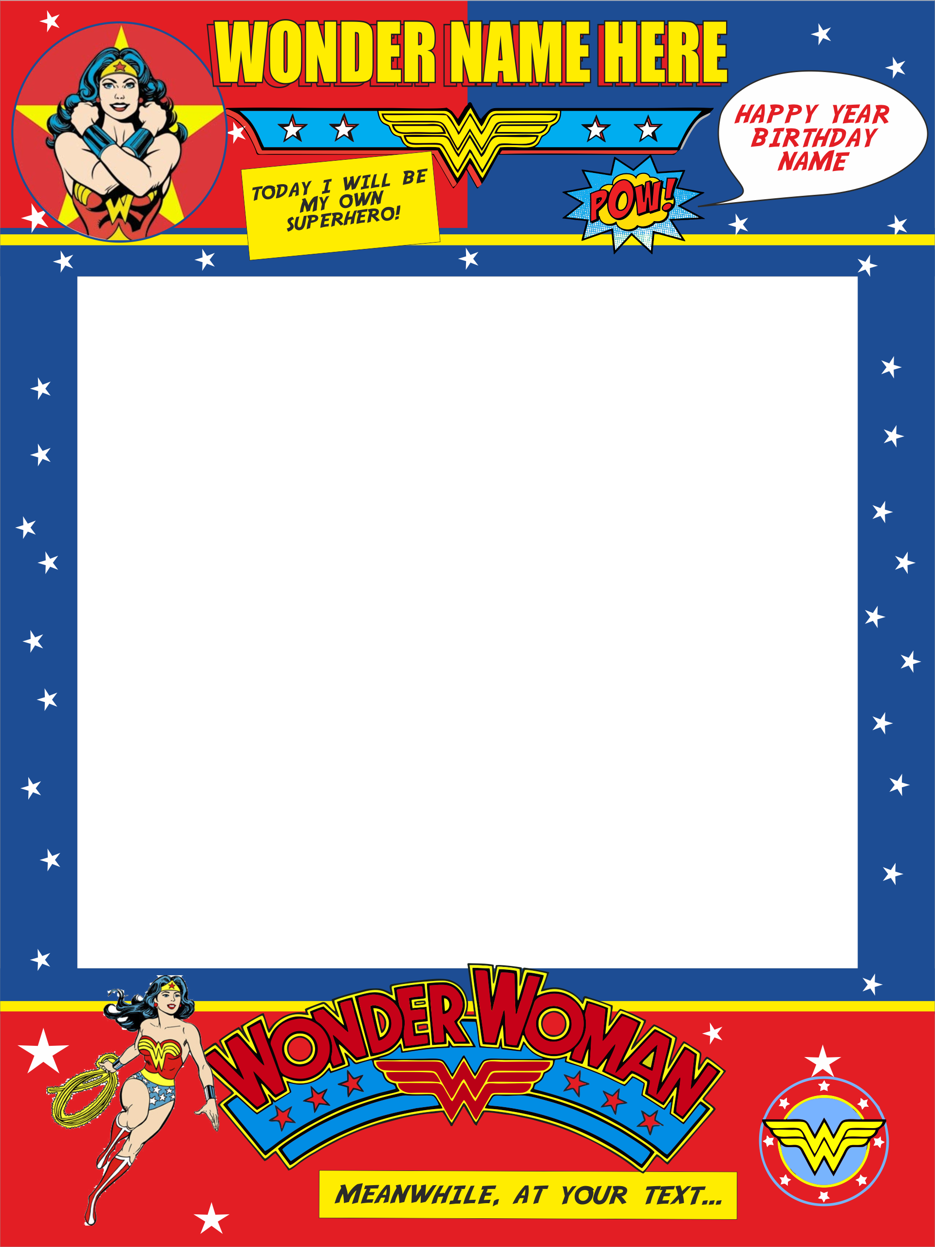 Download Editable Wonder Woman Photo Prop Frame Photo Booth Wonder Woman Photo Prop Frame Full Size Png Image Pngkit