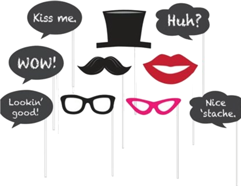 Chalkboard Photo Props X - Booth Props (776x606), Png Download