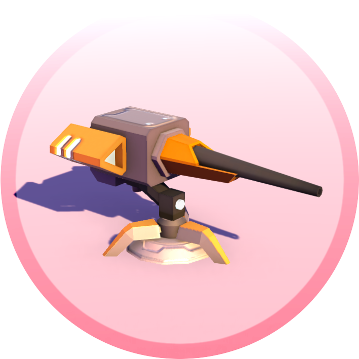 As A Base Turret, This Weapon Fires A Slow But Steady - Unity Cartoon Turret (727x728), Png Download