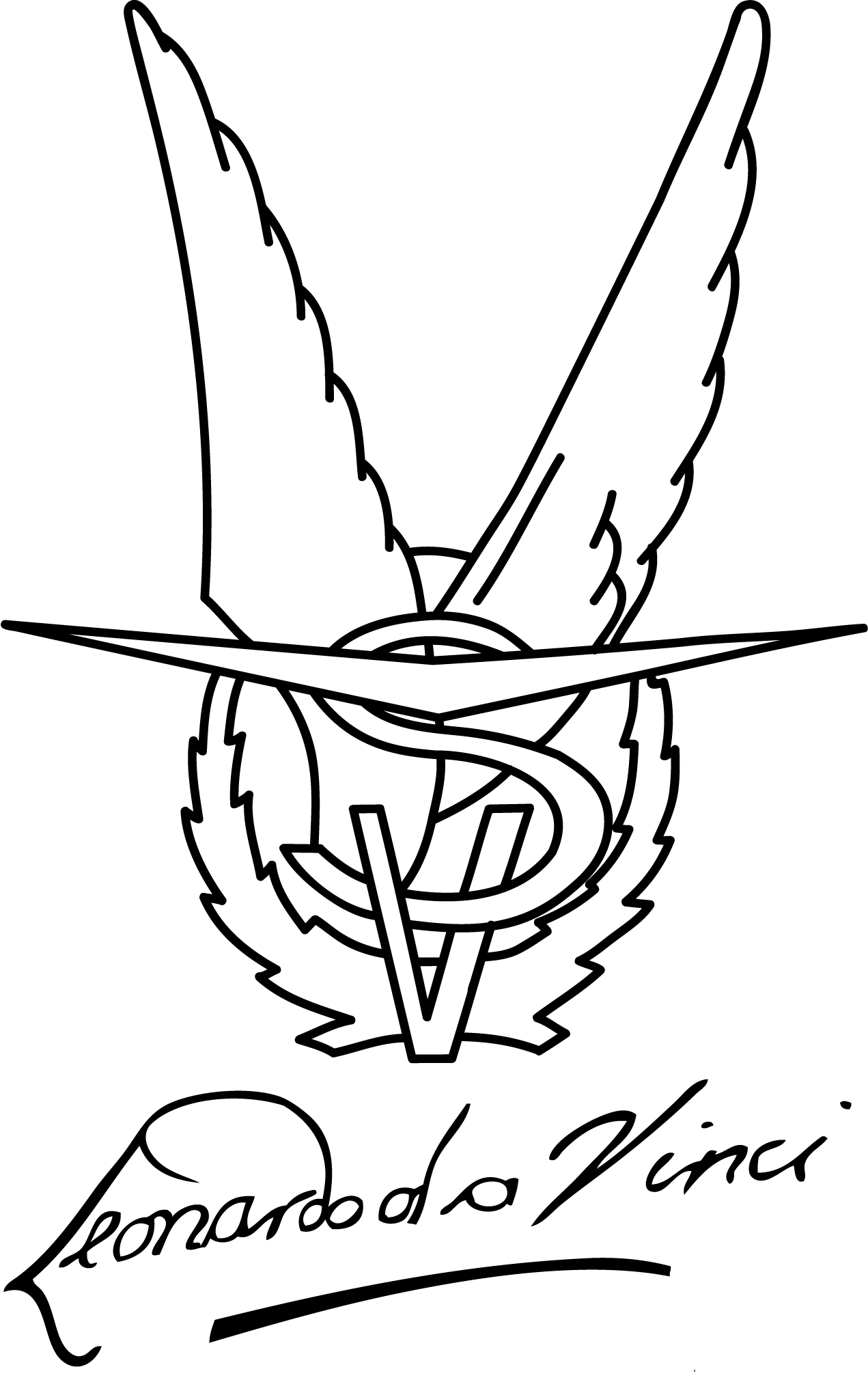 Vsv Logo Met Naam Zwart - Vsv Leonardo Da Vinci (1271x2020), Png Download