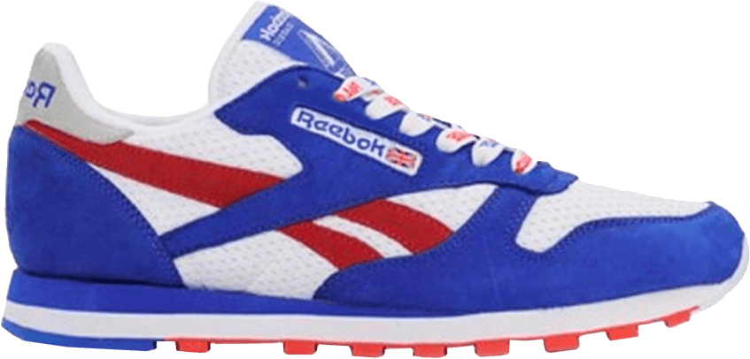 Palace X Classic Leather R12 - Buy Reebok Palace Shoes White Blue Red (847x406), Png Download
