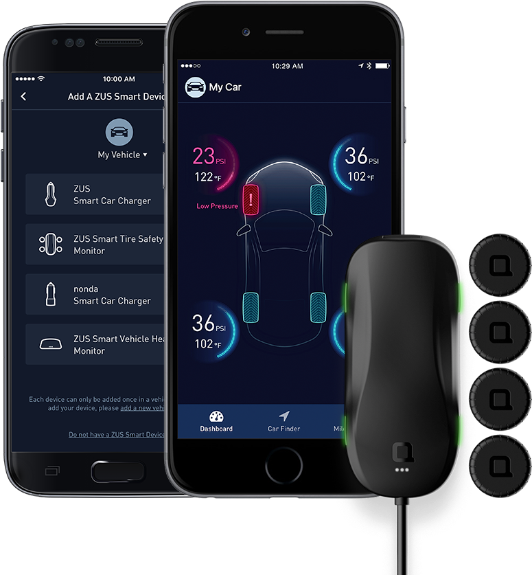 Zus® Smart Tire Safety Monitor - Tire-pressure Monitoring System (1280x836), Png Download