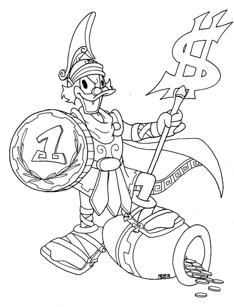 Scrooge Mcduck Dollars Hoplite By 3ntin - Desenho Do Tio Patinhas Preto Em Branco (780x1024), Png Download