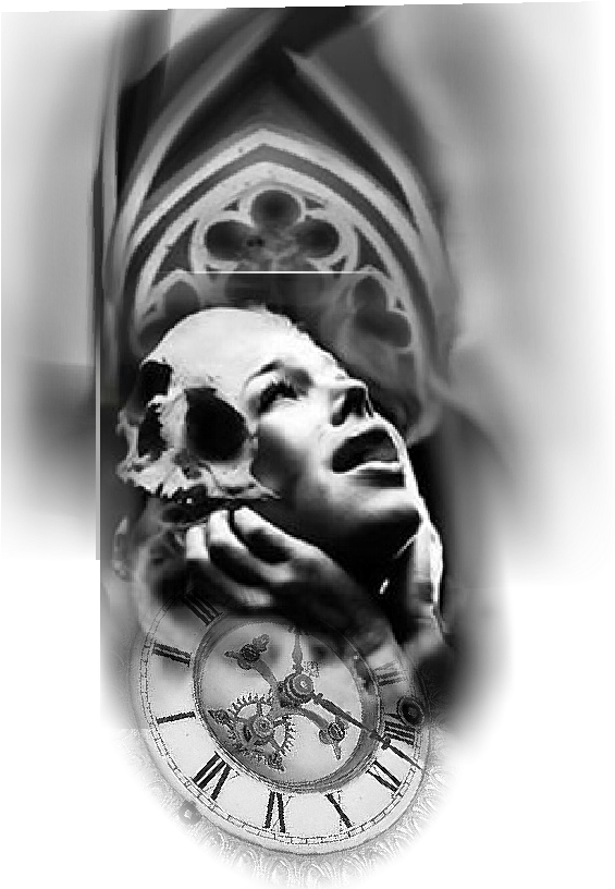 Tattoo Design - Rose Trash Polka (564x848), Png Download
