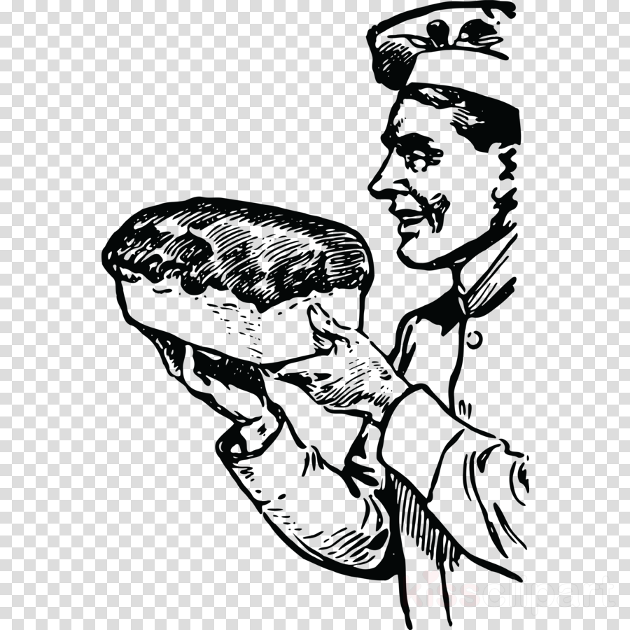 Baker Black And White Png Clipart Bakery Clip Art - Baker And Bread Black And White (900x900), Png Download
