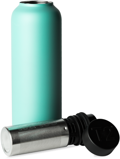 T2 Stainless Steel Flask Aqua - T2 Stainless Steel Flask Black 35ea (555x555), Png Download