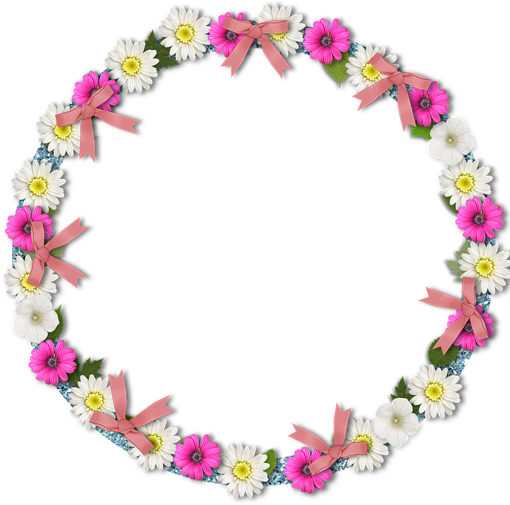 Marco Circular Rosa Png - Flower Frame Love Hd (720x720), Png Download
