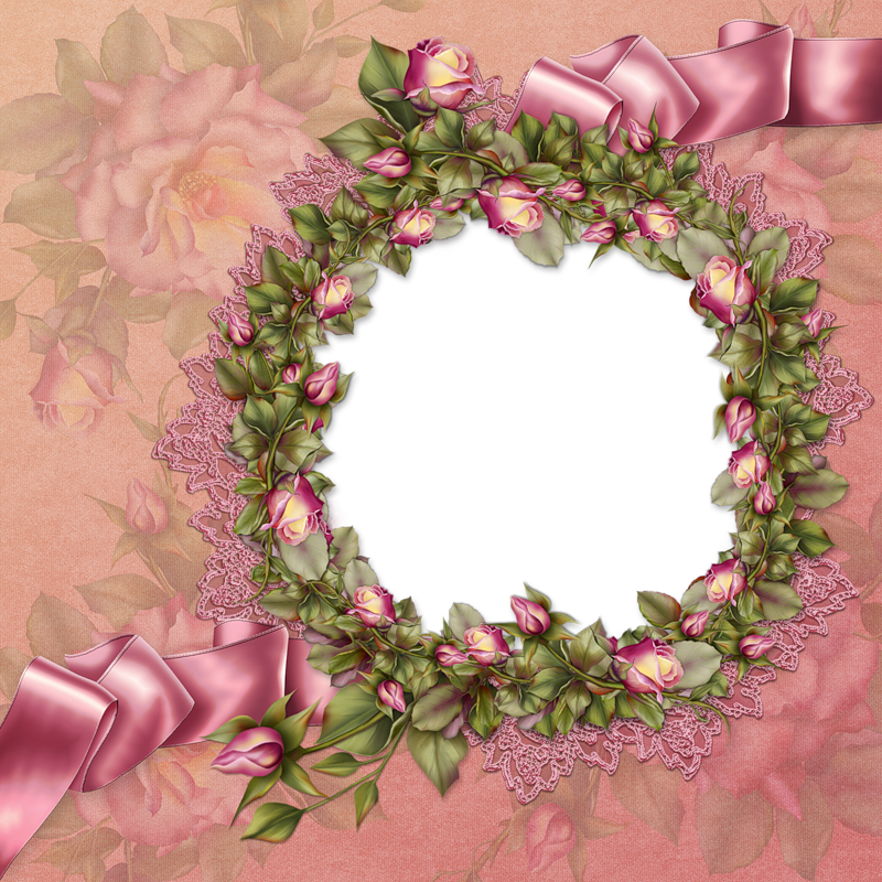 Free Pink Vintage Frame Png - Rosa Rosen Und Spitze-rahmen Personifizieren 8 Papierteller (800x800), Png Download