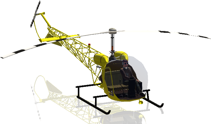 Bell 47g2 - Helicopter Rotor (800x450), Png Download
