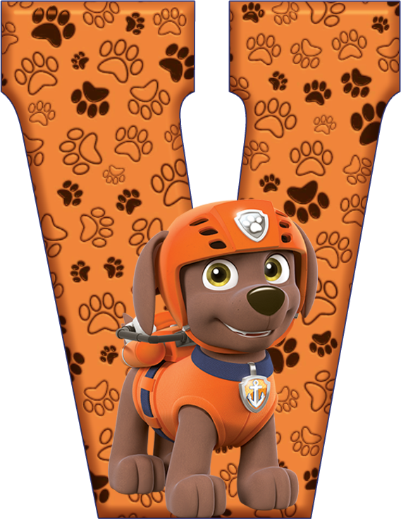 *✿**✿*v*✿**✿*de Alfabeto Decorativo - Paw Patrol Alphabet W (569x736), Png Download