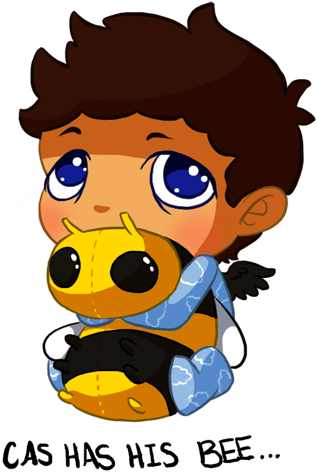 • Supernatural Dean Winchester Sam Winchester Castiel - Supernatural Cas And Bee (500x625), Png Download