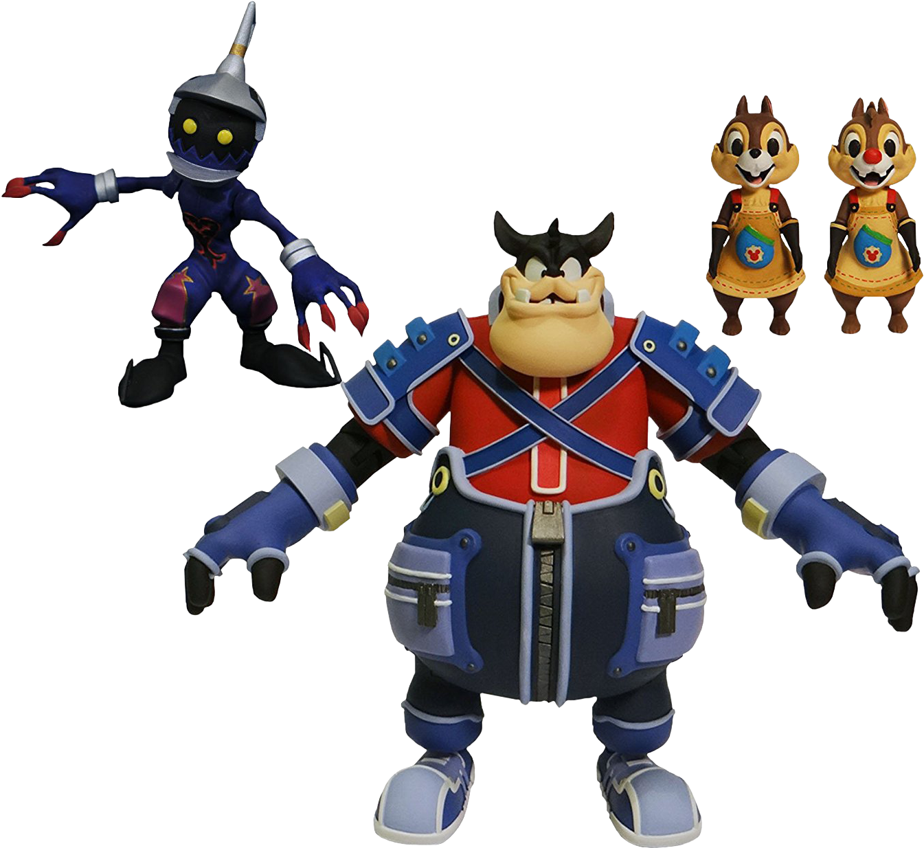 Pete, Soldier, Chip & Dale 7” Action Figure 4-pack - Diamond Select Kingdom Hearts Series 2 (1500x1393), Png Download