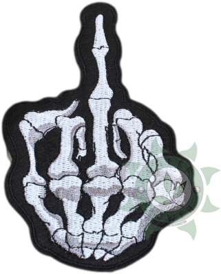 Patch Esqueleto - Souarts White Skull Hand Shaped Embroidered Sew Iron (700x700), Png Download