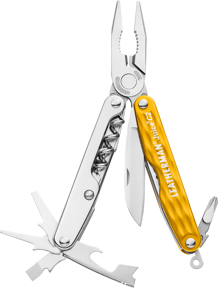 Leatherman Juice C2 Multi-tool, Yellow, 12 Tools, Open - Leatherman Juice C2 (1200x1200), Png Download