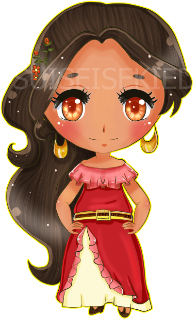 Chibi Of Elena Of Avalor - Elena De Avalor Chibi (600x803), Png Download