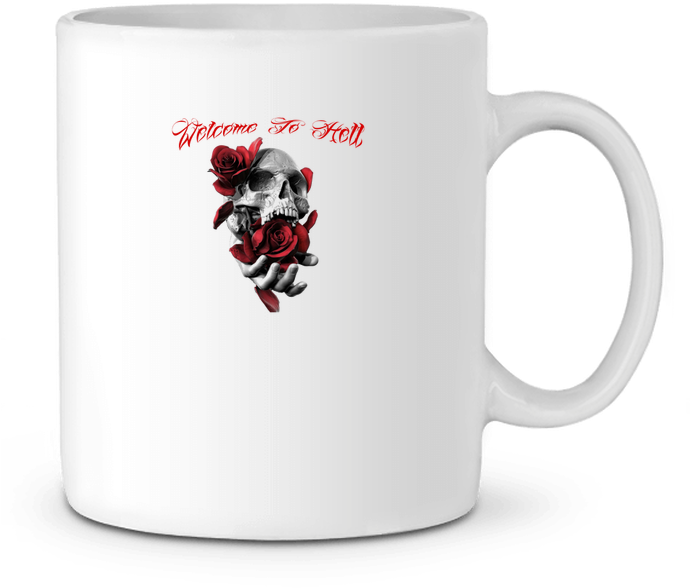 Mug En Céramique Skull Roses Par Jorrie - Mug (690x850), Png Download