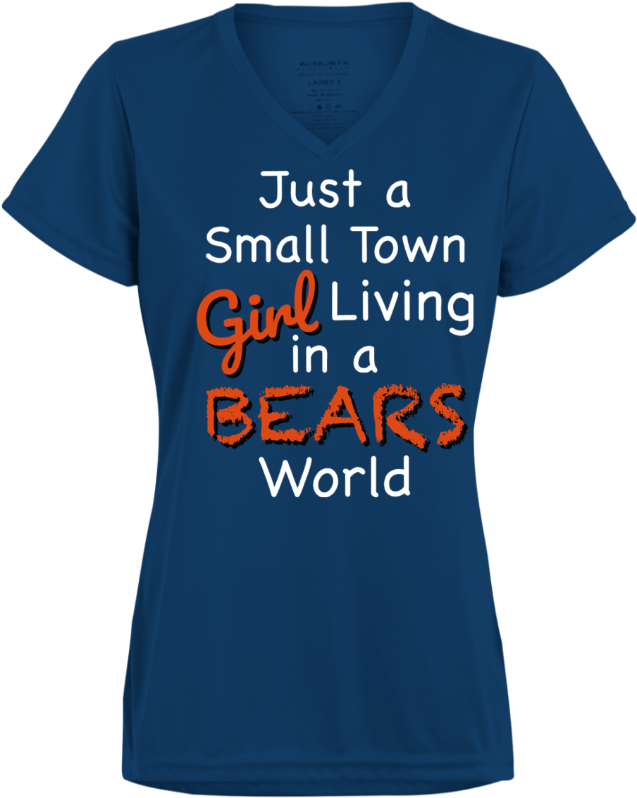The Ladies Small Town Navy Wicking Bears T Shirt Has - Active Shirt (1155x1155), Png Download