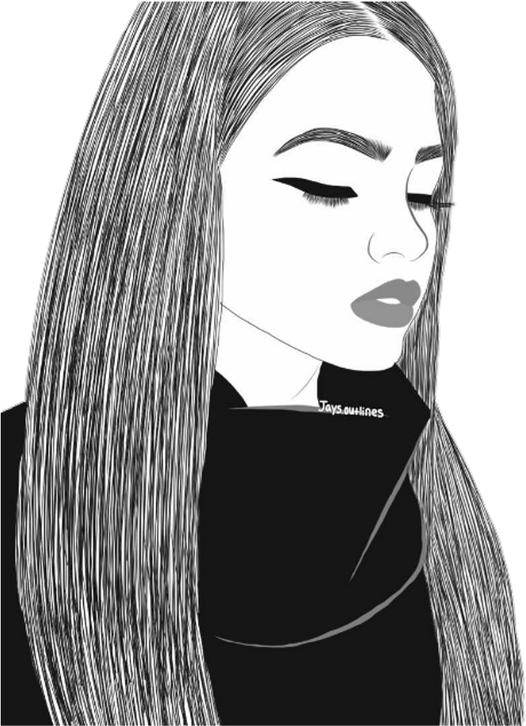 Download Tumblr Tumblrgirl Outlines Girls Chicas Girl Outline Full Size Png Image Pngkit