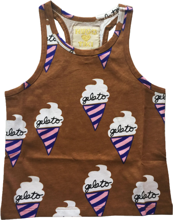 Hugo Loves Tiki Tank Top Chocolate Gelato - Ice Cream Cone (960x720), Png Download
