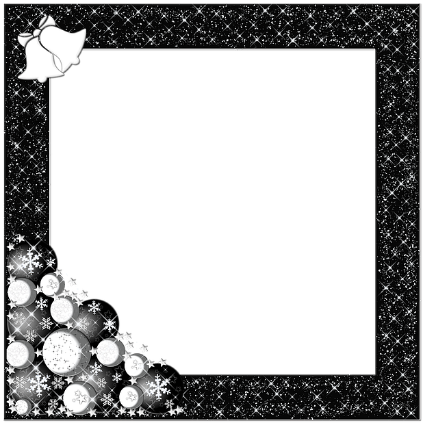 Photo Frame, Photo, Christmas Baubles, Black, Christmas - Photograph (640x640), Png Download