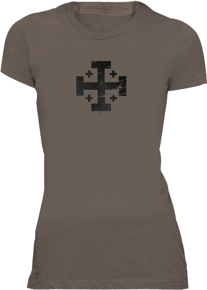 Jerusalem Cross Women Tee - Monkrock (1024x1024), Png Download