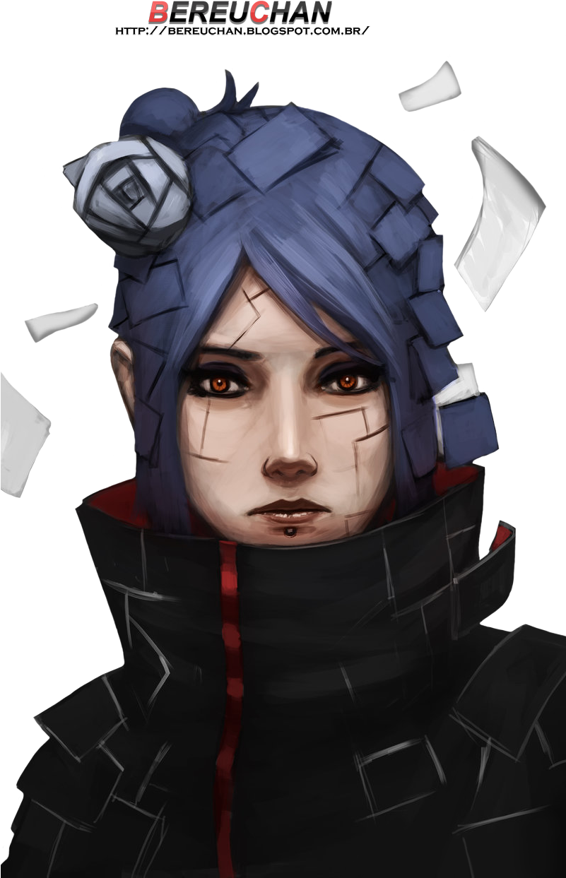 Konan - Render - Konan And Naruto Fan Art (800x1300), Png Download