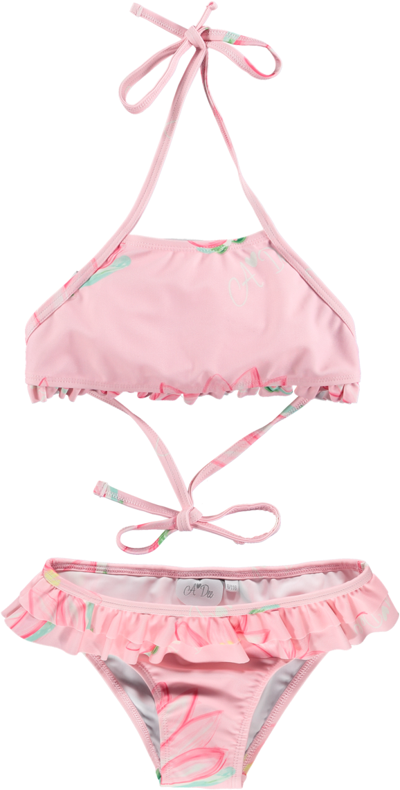Pre-order Ss19 A Dee Girls Becky Pink Waterlily Bikini - A Dee Girls (600x1202), Png Download