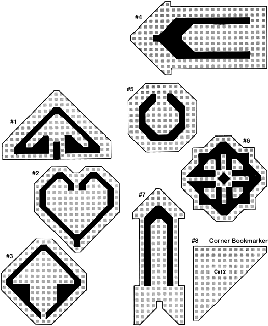 Cut 2 Corner Pieces - Plastic Canvas On Paper Clip (540x684), Png Download