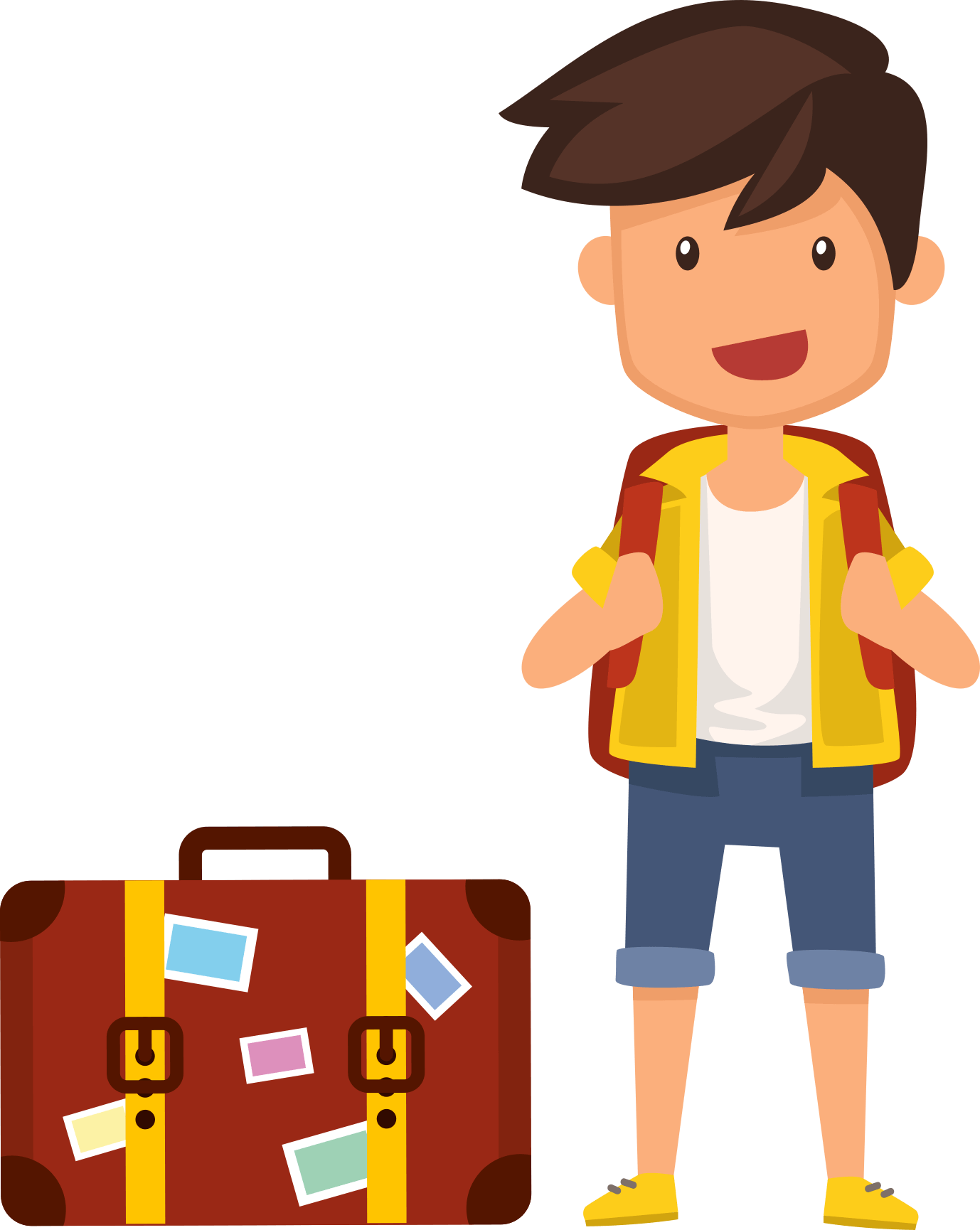 Pack Your Needed Stuffs - Tourists Animation (1378x1730), Png Download
