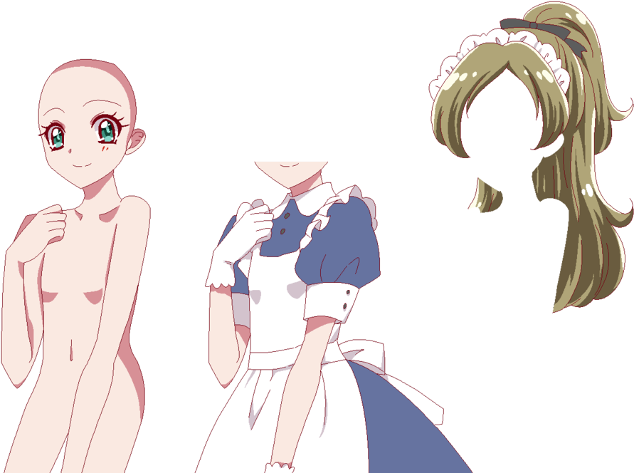 Anime Neko Hairstyles Photo - Anime Girl Base Maid (1024x686), Png Download