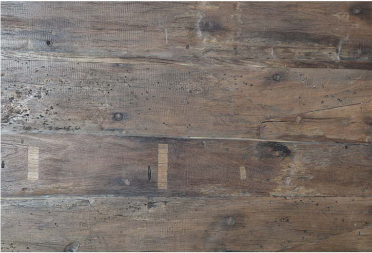 French Metal Base Dining Table - Plank (724x1028), Png Download