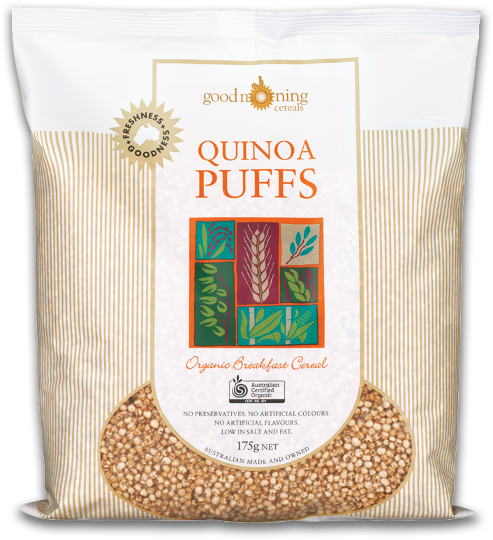 Quinoa Puffs - Good Morning Cereals Organic Quinoa Puffs 175g (750x950), Png Download