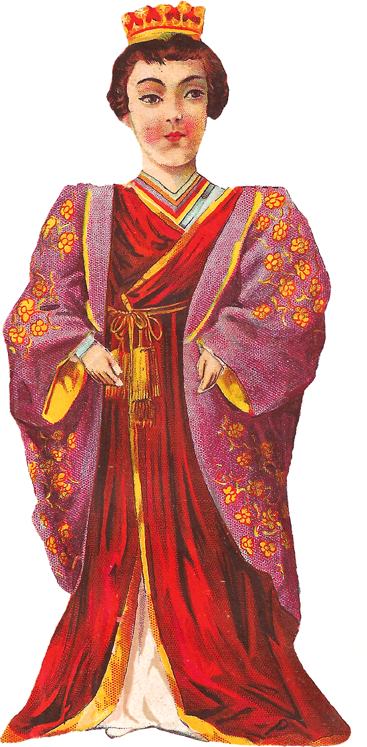 Digital Antique Royal Fashion Downloads - Empress Michiko (819x1600), Png Download