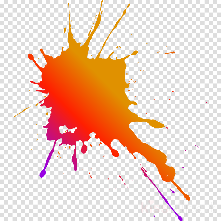 Download Splash Line Art Clipart Watercolor Painting - Splashed Orange Paint (900x900), Png Download