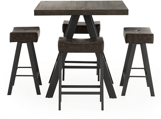 Image For Grey Metal Pub Style Kitchen Room Furniture - Picnic Table (519x804), Png Download