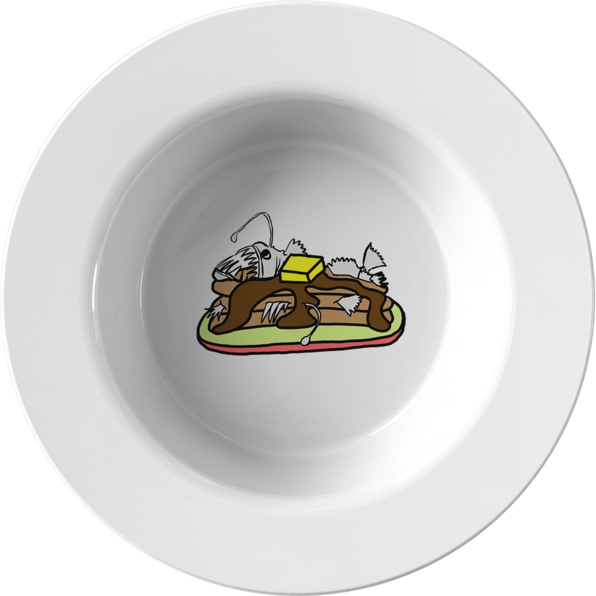 Anglerfish Pancakes Bowl - Macaroon (2000x2000), Png Download