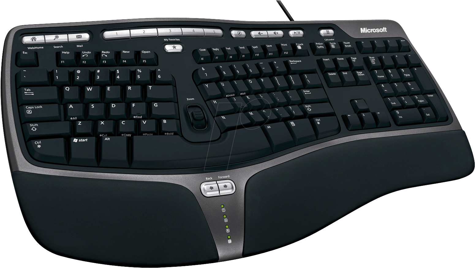 Keyboard Usb Black Ergonomic Microsoft - Usb Ergonomic Keyboard (1560x876), Png Download