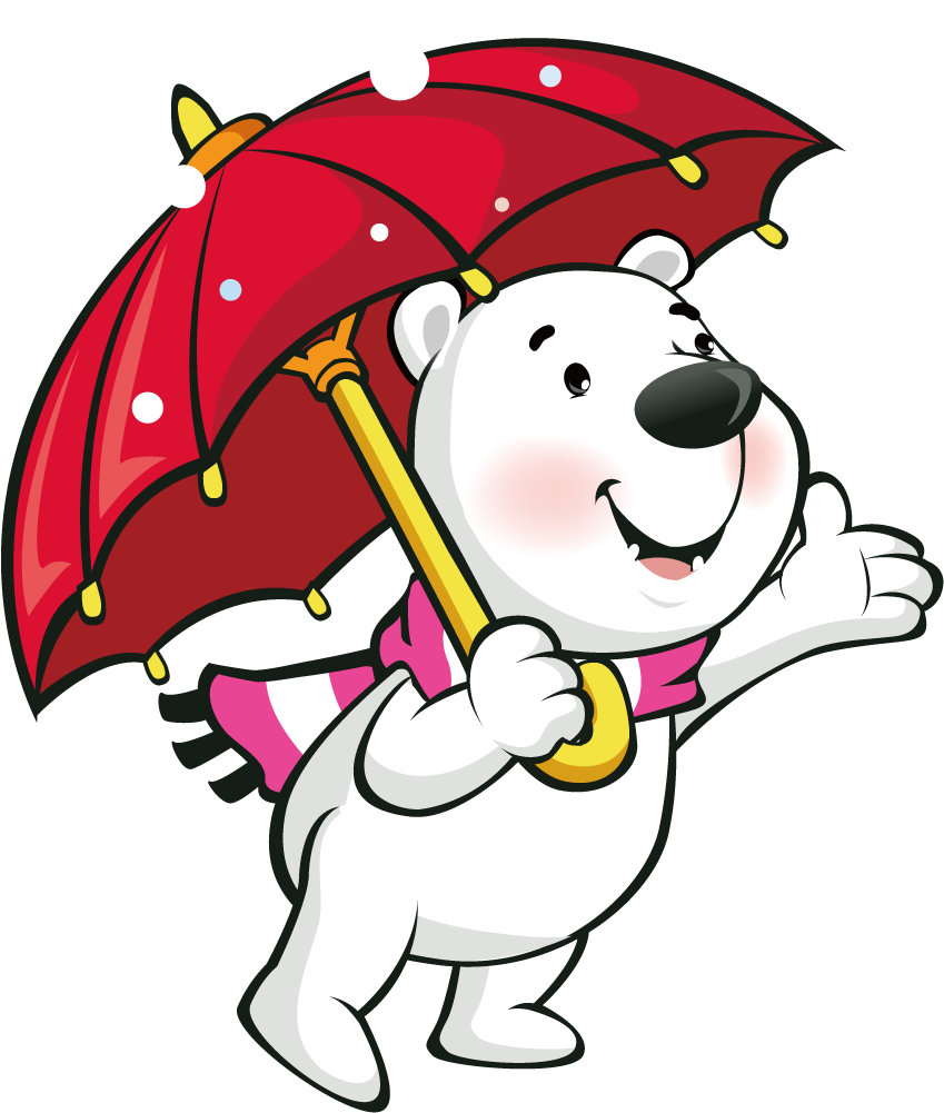 Umbrella Clip Flower Vector Freeuse Download - 卡通 熊 (1000x1000), Png Download